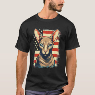 4 juli Amerikaanse vlag Oosters Korthaar Cat 1 T-shirt