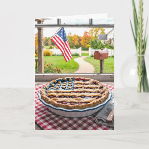 4 juli Amerikaanse vlag op een kersenpastei Kaart