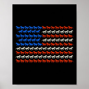 4 juli Amerikaanse vlag paardrijden paard U Poster