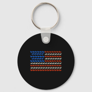 4 juli Amerikaanse vlag paardrijden paard U Sleutelhanger