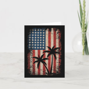4 juli Amerikaanse vlag Palmboom VS Amerika P Kaart