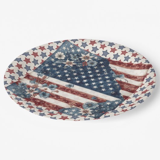 4 juli Amerikaanse vlag papier bord (Gekanteld)