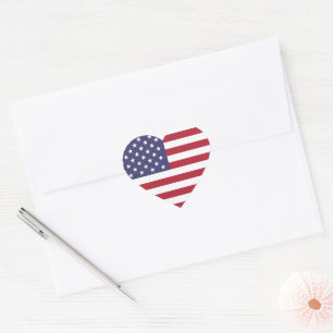 4 juli Amerikaanse Vlag Patriotic Hart Sticker