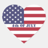 4 juli Amerikaanse Vlag Patriotic Hart Sticker (Voorkant)