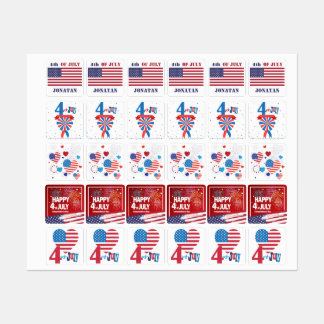 4 juli Amerikaanse Vlag Patriotic Labels