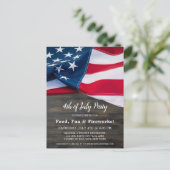 4 juli Amerikaanse vlag Patriottisch Uitnodiging Briefkaart (Staand voorkant)