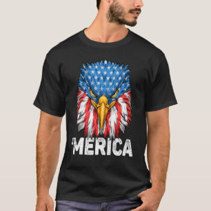 4 juli Amerikaanse vlag patriottische adelaar 'mer T-shirt