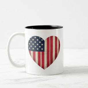 4 juli Amerikaanse vlag patriottische VS ster stre Tweekleurige Koffiemok