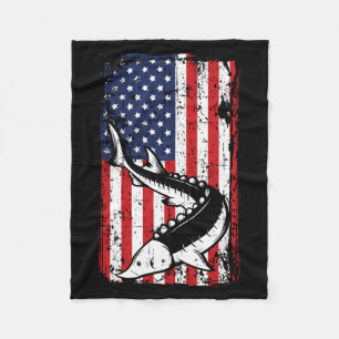4 juli Amerikaanse vlag Steur vissen Vader Fleece Deken