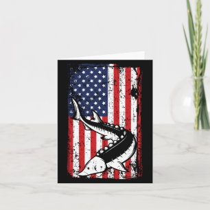 4 juli Amerikaanse Vlag Steur Vissen Vader Kaart