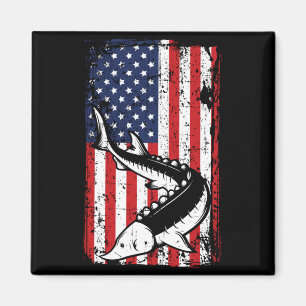 4 juli Amerikaanse vlag Steur vissen Vader Magneet