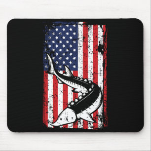 4 juli Amerikaanse Vlag Steur Vissen Vader Muismat
