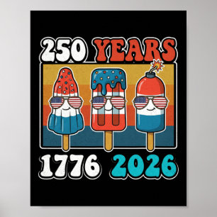 4 juli Amerikaanse vlag vintage 250 jaar 1776 2 Poster
