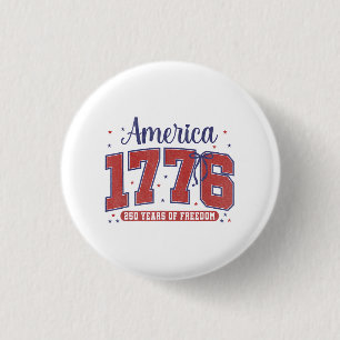 4 juli Amerikaanse vlag vintage 250 jaar 1776 2 Ronde Button 3,2 Cm