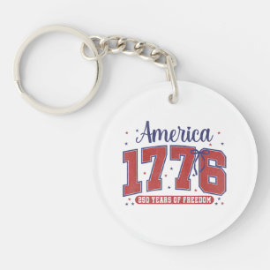 4 juli Amerikaanse vlag vintage 250 jaar 1776 2 Sleutelhanger