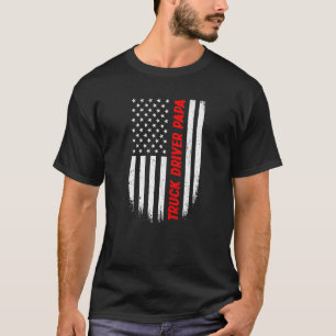 4 juli Amerikaanse vlag vrachtwagenchauffeur papa T-shirt