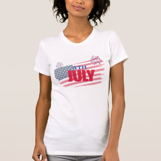 4 juli Amerikaanse vlag vuurwerk T-shirt | Inde