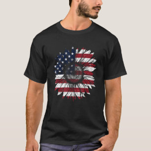 4 juli Amerikaanse zonnebloem Patriottische Amerik T-shirt