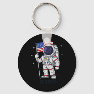 4 juli Astronaut VS Amerikaanse vlag Fun Patrio Sleutelhanger