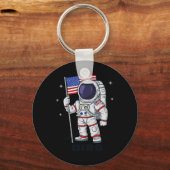 4 juli Astronaut VS Amerikaanse vlag Fun Patrio Sleutelhanger (Achterkant)