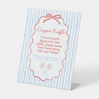 4 juli baby shower luier raffle bord reclamebord met voetstuk