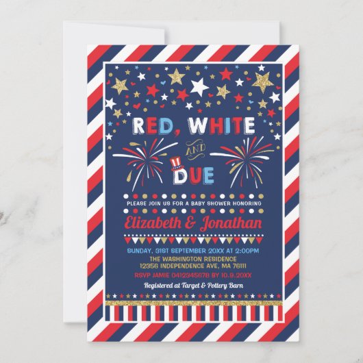 4 juli Baby shower Patriottische Vierde juli Kaart (Voorkant)