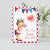 4 juli Baby shower uitnodiging (Staand voorkant)