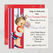 4 juli Baby shower uitnodiging (Voorkant / Achterkant)