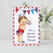 4 juli Baby shower uitnodiging (Staand voorkant)