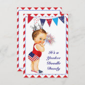 4 juli Baby shower uitnodiging (Voorkant / Achterkant)