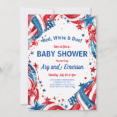 4 juli Baby shower Uitnodiging 4 juli Douche (Voorkant)