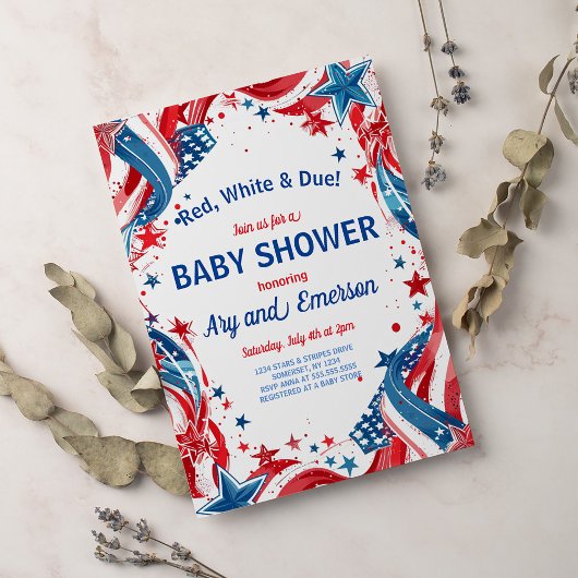 4 juli Baby shower Uitnodiging 4 juli Douche