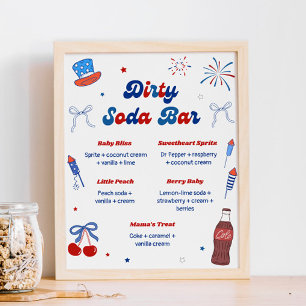4 juli Baby Shower Vies Soda Bar Poster