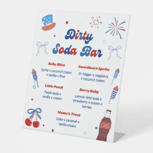 4 juli Baby Shower Vies Soda Bar Reclamebord Met Voetstuk