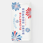 4 juli Baby shower Welkom Spandoek (Verticaal)