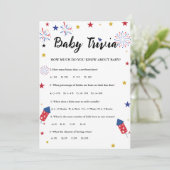 4 juli Baby trivia Baby shower spel Kaart (Staand voorkant)