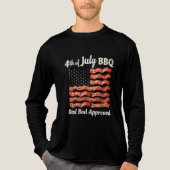4 juli Bacon Vlag BBQ Dad Verenigde Staten Tri-Blend Shirt (Voorkant volledig)