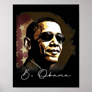 4 juli Barack Obama President Portrait Patrio Poster