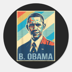 4 juli Barack Obama President Retro Patriottisch Ronde Sticker