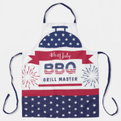 4 juli barbecue barbecue grill master red and blue schort (Voorkant)