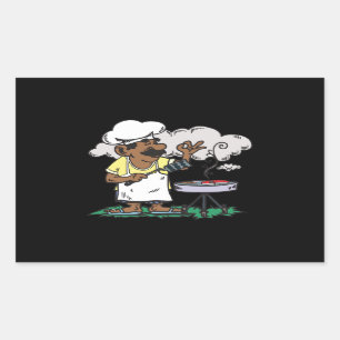 4 juli barbeque rechthoekige sticker