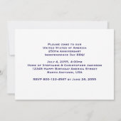 4 juli Barbeque, Verenigde Staten 250ste Jubileum, Kaart (Achterkant)