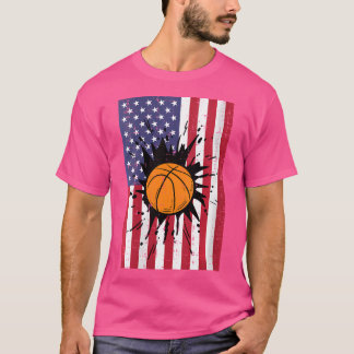 4 juli Basketbal Amerikaanse vlag Patriottische jo T-shirt
