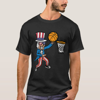 4 juli Basketbal Uncle Sam America Mannen Boys T-shirt