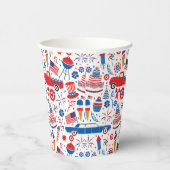 4 juli BBQ Americana Papieren Bekers (Rechts)