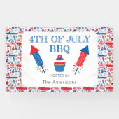 4 juli BBQ Amerikaans Spandoek (Horizontaal)
