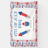 4 juli BBQ Amerikaans Spandoek (Verticaal)