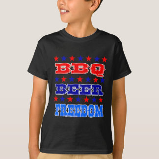 4 juli BBQ Beer Freedom Shirt Amerika Trots Amer
