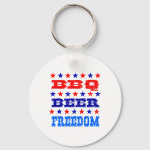 4 juli BBQ Beer Freedom Shirt Amerika Trots Amer Sleutelhanger