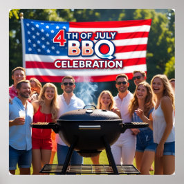 4 juli BBQ Celebration Poster Print